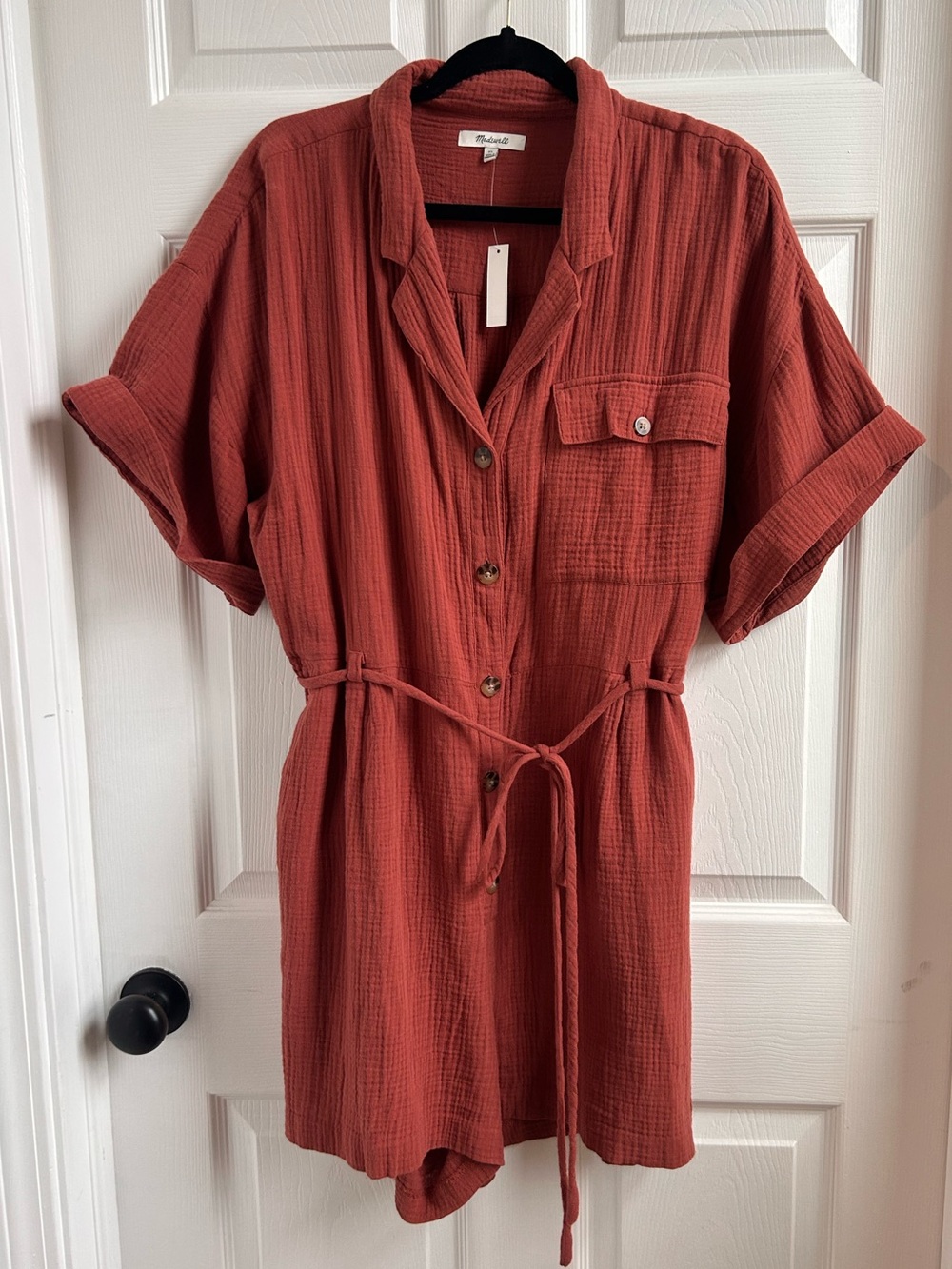Madewell Lightspun Belted Safari Romper